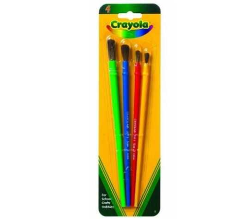 [CYO053515] Pinceles Crayola Ecolar Mango De Plastico C/4Pz