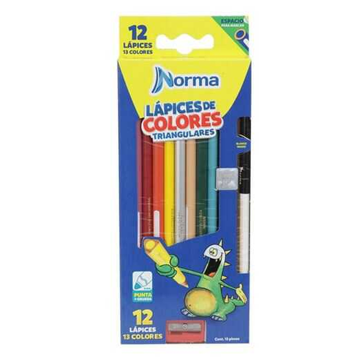 [NRM532970] Colores Escolares Triangulares C/13Pz Norma (550077)