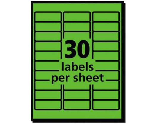 [AVE5971] Etiqueta Avery Laser 1X2-5/8" Verde Neon C/750Pz