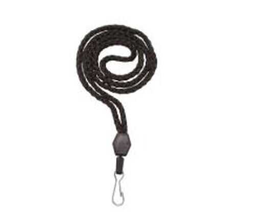 [THSCRS38NEG] Cordel Para Gafete Fibra Negro C/Broche C/50Pz