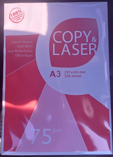 [CLPPP556] Copy Laser A3 11.7X16.5" Blanco 500 Hojas