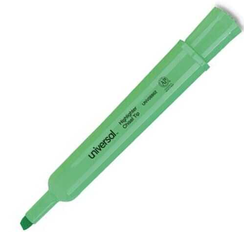 [UNV08862] Desk Highlighter, Chisel Tip, Flourescent Green