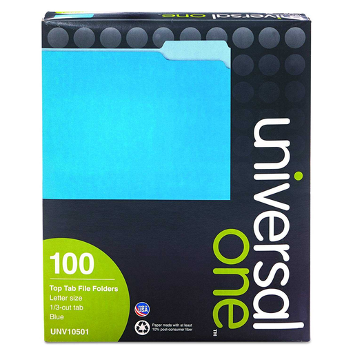 [UNV10501] Folder Manila Universal T/C Azul C/100Pz
