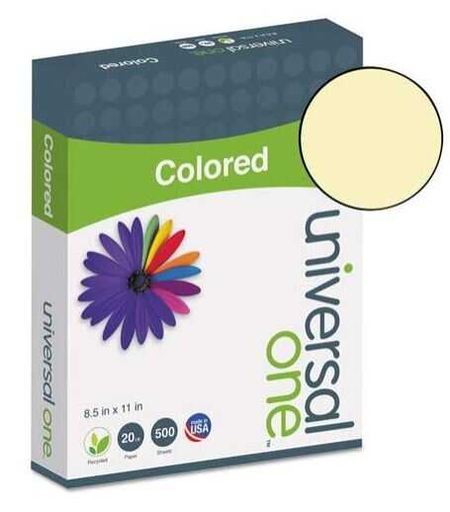 [UNV11201] Papel Bond Universal T/C #20 Amarillo Pastel 500 Hojas