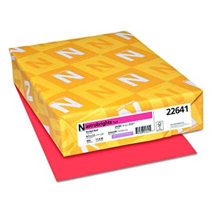 [WAU22641] Papel Bond Astrobrights T/C 24# Rockeet Red 500 Hojas