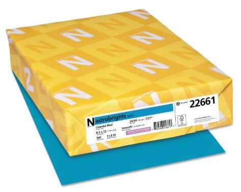 [WAU22661] Papel Bond Astrobrights T/C 24# Celestial Blue 500 Hojas